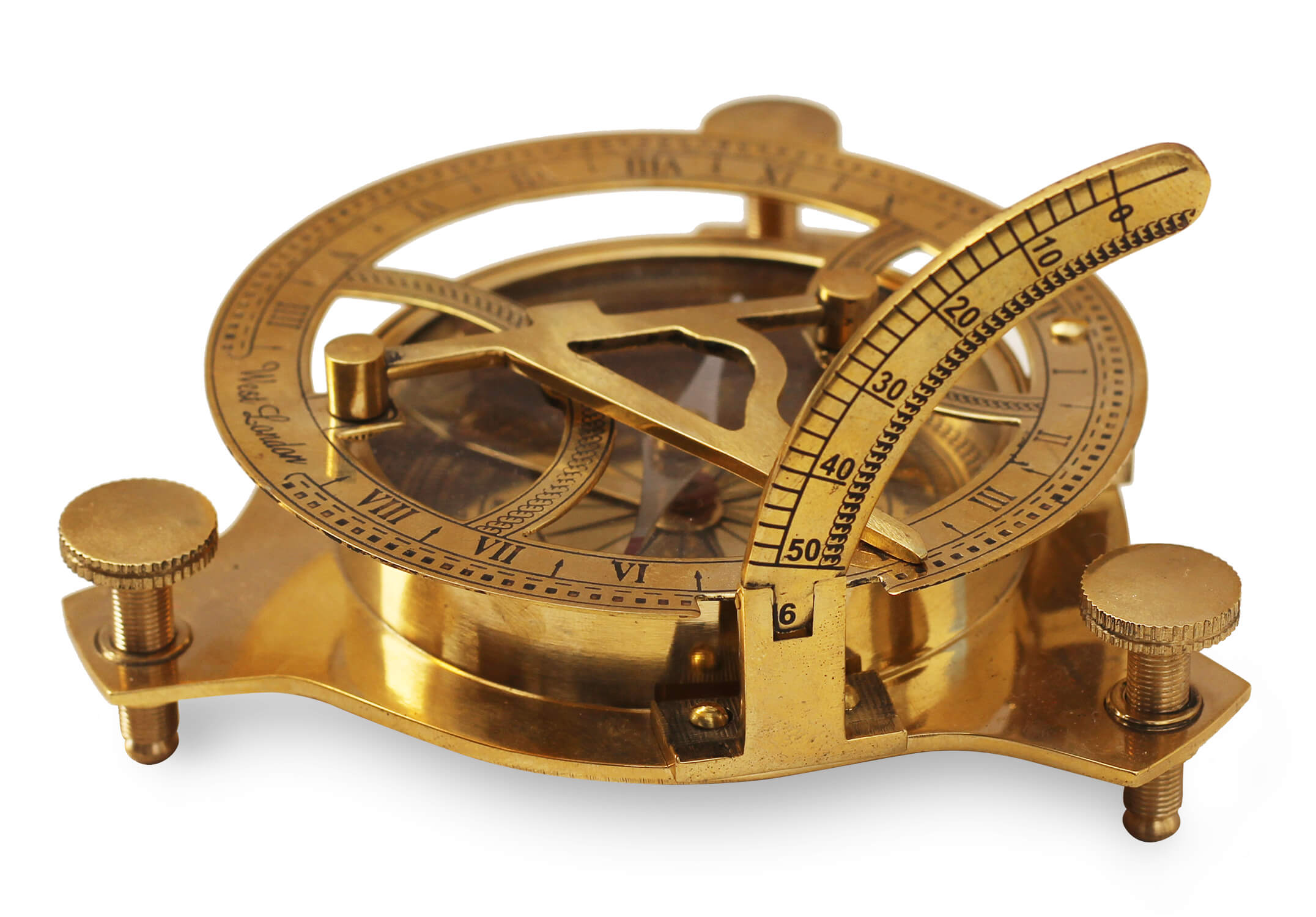 ArtistryBazaar - 4.5-inch West London Brass Sundial Compass - Handmade Nautical Antique Maritime Vintage Reproduction Item, Rustic Décor & Collectible Item
